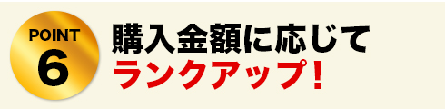 POINT6 購入金額に応じてランクアップ!