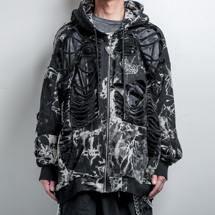 DESTROY HOODIE-VEIN(fXgCt[fB[ FC) XPg_[W WbvAbv NbVp[J[ BACKSTAGE PASS obNXe[WpX