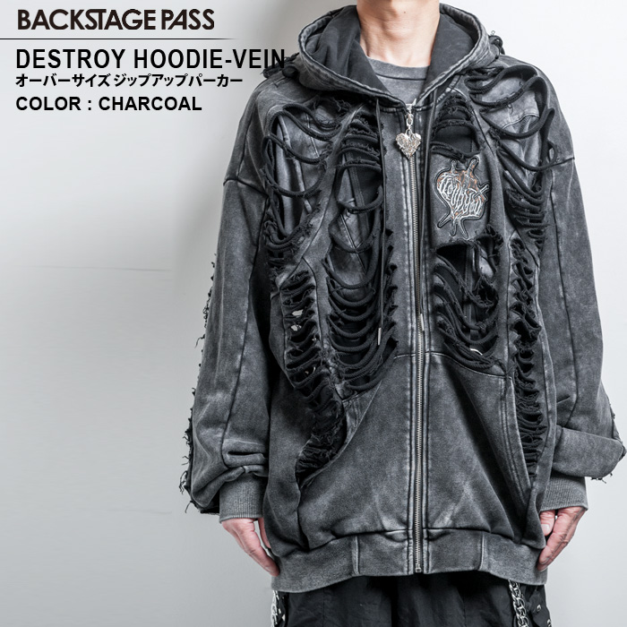 yo[YlʉizDESTROY HOODIE-VEIN(fXgCt[fB[ FC) XPg_[W WbvAbv NbVp[J[ BACKSTAGE PASS obNXe[WpX